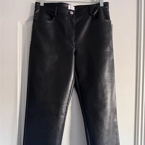 Wilfred Faux Leather Pants Women’s Black Straight Leg